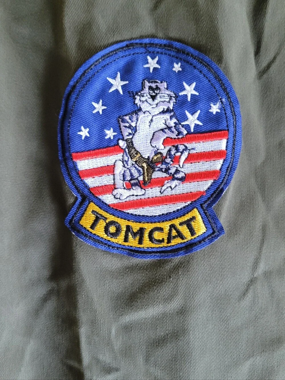Top Gun Flight Suit Costume - Olive Green Jumpsuit - Picture 6 of 16
